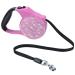 Solebee bling Strass 5m roll-leash dog leash insertable solid nylon band dog linen with ABS housing and anti-slip handle with brake / button locking for small dogs up to 15kg (pink)
