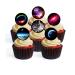 24 Space Wafer Cupcake Toppers Edible PREMIUM THICKNESS SWEETENED VANILLA Wafer Rice Paper Cupcake Toppers/Decorations