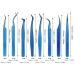 Premium 8-Part Steel Eyelash Extension Tweezers Set - Precision Fine Pointed Tools for Professionals - Buy Online on SooperMarket.com
