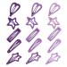 15 PCS Star Hair Clips - Non-Slip Metal Barrettes for Girls in Purple Geometric Pattern - Buy Online on SooperMarket.com