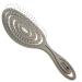 Head Jog 08 Paddle Brush Flexible Soft Pin Bristles Detangling Wet Or Dry Hair. Gentle Brushing Straw Brush. Detangle Round Brush for Straight Curly & Wavy Hair Types. (Monochrome Collection Silver)
