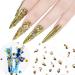 735 Pieces Gold Nail Rhinestones for Acrylic Nails - 3D Nail Diamonds Art Decoration DIY (Gold AB) - Buy Online on SooperMarket.com