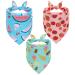 SCIROKKO Hawaii Dog Bandanas 3 Pack - Cute Fruit Print Dog Summer Soft Triangle Scarf Bibs, Durable Pet Kerchiefs Accessories for Dogs Cats, Ice Cream Strawberry Watermelon
