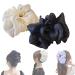 LONGLUAN Bow Bubble Clips Chiffon Silk Bubble Bow Hair Claw Jaw Clip Layered Bubble Mesh Tulle Fluffy Hair Clips Large Claw Clips for Thick Hair (2pcs-B)