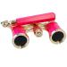 HQRP Opera Glasses Rose/Pink-Pearl with Gold Trim w/Crystal Clear Optic (CCO), Extendable Handle Pink with Gold