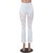 Women's Lace Embroidery Bell Bottom Cropped Pants - White XX-Large - Buy Online on SooperMarket.com
