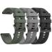 ANCOOL Compatible with Fenix 5 Bands Easy Fit Soft Silicone Watch Bands Replacement for Garmin Fenix 6/Fenix 7/Fenix 5 Plus/Fenix 6 Pro/Approach S62 Smartwatches (Black, Grey, Olive Green) P11