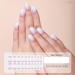 Semi Cured Gel Nails Strips - 20 Stickers Nail Wraps Soft Self - Solid Purple Full Wraps Nail Polish Stickers French Style (French Simple Style) Gradient Violet - Buy Online on SooperMarket.com