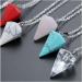 Crystal Decoration Fashion Natural Reiki Pendant Crystal Amulet Gemstone Hexagon Pyramid Necklace Charm Gift Jewelry Stone (Color : 4) - Buy Online on SooperMarket.com