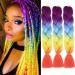 AFNOTE Ombre Rainbow Braiding Hair Extensions 24 Inch 3 Packs Synthetic High Temperature Jumbo Braiding Hair Twist Crochet Braids Hair for Women(Purple/Blue/Yellow/Fluorescent Orange) 24 Inch Purple/Blue/Yellow/Fluorescent…
