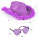 Funcredible Purple Cowgirl Hat with Glasses | Western Rodeo Costume Accessories for Women, Girls, and Kids - Buy Online on SooperMarket.com