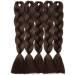 Jumbo Braiding Hair Extensions Colorful Synthetic Hair for DIY Crochet Box Braids Ombre 1Pc 24inch Dark Brown - Buy Online on SooperMarket.com
