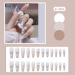 White French Tip Press On Nails with Pearl Heart Design - 24Pcs Acrylic Nude Nail Press On for Women and Girls - Buy Online on SooperMarket.com