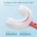 Kids U-Shaped Toothbrush - Food Grade Soft Silicone Brush Head 360 Oral Teeth Cleaning Design for Toddlers and Children Pink Red Ellipse - Buy Online on SooperMarket.com