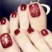Brishow Artificial Nails Foot False Toenails Acrylic Stick on Toenails 24pcs For Women and Girls (e)