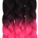 Tess Braids Extensions 60 cm - Jumbo KanCalon Ombre Hair Braids (Black/Pink) | 100g Bundle for Single-Laid Box Braids - Buy Online on SooperMarket.com