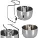 Premium 2 PCs Shaving Brush Stand Set - Stainless Steel Holder & Bowl Grooming Kit | Perfect Gift for Men - Buy Online on SooperMarket.com