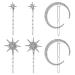 KALLORY Womens Hair Clips Stars and Moon rhinestone hair clip wedding hair accessories moon hair clip Hair Clips  6pcs Wedding Hair Clip