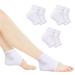 XAENA 3P Moisturizing Gel Heel Socks Cracked Gel Heel Socks Toeless Heel Repair Socks for Women (White)