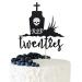 Arthsdite Rip Twenties Cake Topper Death to My Twenties/Rip to My Twenties Cake Decorations Old English Themed 30th Birthday Party Decorations - Black Glitter