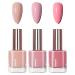 Nail Polish Set - 3 Pieces Nude Dark Light Pink Nail Polish - Quick Drying & Long Lasting Nail Polish