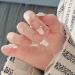 French Tip Press on Nail Long White Rhinestones Stick on Nail False Fake Nails Fake Nail with Glue for Women Girl Nail Art - Buy Online on SooperMarket.com