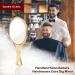 Garden Of Arts Golden Handheld Salon Barbers Hairdressers Oval Mirror with Grip Handle - Buy Online on SooperMarket.com