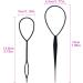 Sularpek Tail Hair Tool 2 pcs Durable Hair Looping Tool Tail French Braid Loop Tool Fashion Hair Braiding Tool for Making Women and Girls Hair Style (Black) - Buy Online on SooperMarket.com
