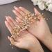 Bridal Flower Hair Vine Headpiece with Pearls - Gorais Bride Wedding Hair Accessories (B-Gold) - Buy Online on SooperMarket.com