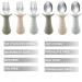 Pandaear 6-Piece Children's Cutlery Set | BPA-Free Silicone & Stainless Steel Baby Fork & Spoon | Anti-Choke Design | Ideal for 1-Year-Olds | Light Brown - Buy Online on SooperMarket.com