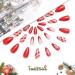 Vatocu Christmas False Nails - Short Red Press on Nails with Snowflakes, Elk, and Snowman Design - 24pcs Set for Women and Girls - Buy Online on SooperMarket.com