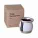 thebmate Premium Yerba Mate Cup (Mate Gourd) - Crafted Ceramic Teacup - Brown Leather Wrapped Handmade in Uruguay - Mate Tiny - Camionero Style (White)