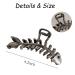 Gunmetal Fishbone Metal Hair Claw Clip - Elegant, Strong Hold for Thick/Thin Hair - Stylish Accessory for Women - Large Size - Buy Online on SooperMarket.com