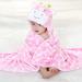 Gneliwm Baby Hooded Blanket Swaddle Wrap | Soft Plush Towel for Newborns & Infants | Cute Pink Design - Buy Online on SooperMarket.com
