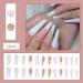 White French Fake Nails with Rhinestones and Sequins | Long Stick on False Nails Art Kit - Buy Online on SooperMarket.com