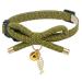 PetSoKoo Cute Bowtie Cat Collar with Bell. Japanese Stylish Bowknot & Fish Charm. Safety Breakaway, Soft, Lightweight, for Girl Boy Male Female Cats Kitten Small (6-9.5 Inches,16-24cm) Tea Green