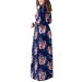 Shop Women's Casual Summer Maxi Dress - Long Sleeve U-Neck Loose Swing with Pockets Floor Length Beach Dress in 3XL Blue - Buy Online on SooperMarket.com