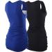 ZUMIY Maternity Nursing Top | Women's Cotton V Neck | Ruched Waist | Double Layered Tank | S Black+blue/2-pk - Buy Online on SooperMarket.com