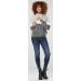 Happy Mama Nursing Hoodie - Women's Breastfeeding Maternity Top - 503p 16 Light Grey Melange/White/Graphite - Buy Online on SooperMarket.com