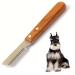Dog Professional Stripping Knife Stripping Knives Tool for Dogs Hand Stripping Knife for Border Terrier Pet Grooming Tool Ergonomic Wooden Handle (Right)