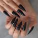 24pcs Extra Long Matte Black False Nails - Full Coverage Reusable & Long Lasting - International Shipping Available - Buy Online on SooperMarket.com