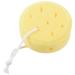 MRNHA Yellow Round Bath Body Shower Soft Sponge w Hanging Loop