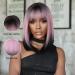 Allbell Black Pink Ombre Bob Wigs for Women | Short Straight Wigs with Bangs | Natural-Looking Hair Replacement for Cosplay & Parties - Buy Online on SooperMarket.com
