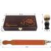 Vintage Wooden Straight Razor Set with Brush and Leather Strop | Classic Collection for Hair Shaving | Premium Quality - Buy Online on SooperMarket.com