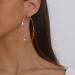 Chargances Gold Large Rhinestone Circle Hoop Earrings Exaggerate Big Crystal Round Earrings Earrings for Women and Girls Fashion Wedding Accessories (Gold)