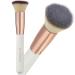 Kabuki Brush for Makeup - Flat Top Foundation Brush for Blending Liquid Cream and Powder - Professional Cruelty Free in Rose Gold by Lily England