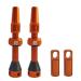BWSHLF Tubeless Presta Valve Stem 40/44/55/60/80 mm, Super Light Alloy Presta Valve Stem Kit with Valve Core Remover Tool and Valve Stem Caps - Multiple Color and Size Options(Pair) orange 44MM