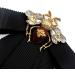 Lijun Vintage Ribbon Bowtie for Women | Big Bowknot Necktie with Bee Crystal Brooch | International Shipping Available - Buy Online on SooperMarket.com