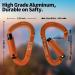 UIAA Certified 25KN Auto Locking Climbing Carabiner Clips - 3 Piece Set for Hammocks & Dogs - Durable Orange Climbing Equipment - Buy Online on SooperMarket.com