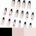 MISUD Long Press On Coffin Fake Nails - 24PCS Glossy French Tip Rhinestone Acrylic Nails for Women - Buy Online on SooperMarket.com